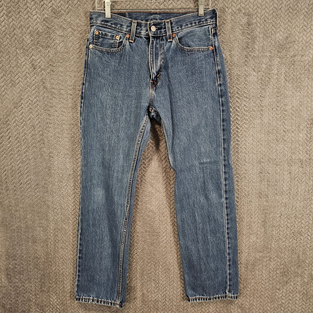 Levis 505 Regular Fit Straight Leg Jeans Mens 30x30 Medium Wash Blue 00505-4886